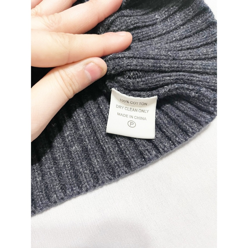 Crippen Womens‎ Navy Blue V Neck 100% Cotton Long Sleeve Textured Knit Sweater M - Picture 5 of 8
